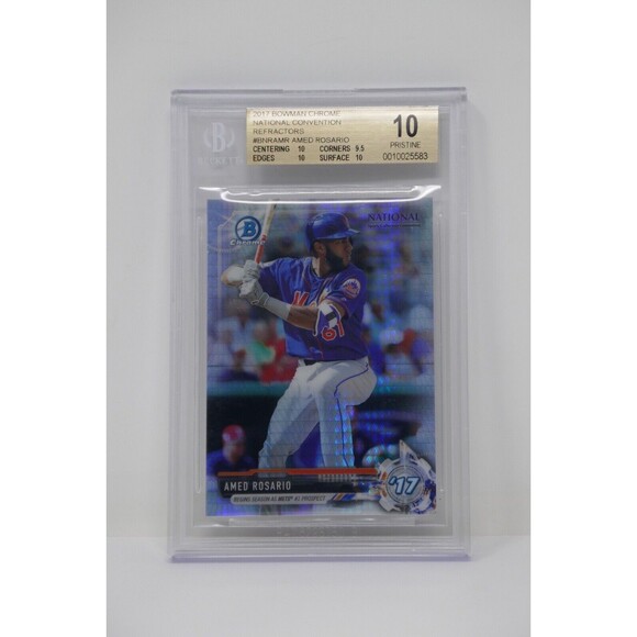2017 Bowman Chrome National Convention Refractors Ahmed Rosario 🔥 Beckett 10 - Picture 1 of 6
